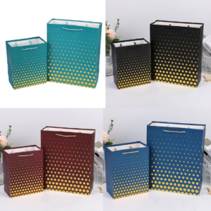 Gold Dots Stamping Gift Bags (Pack of 9)