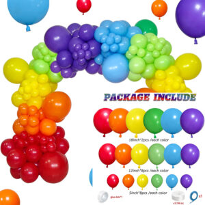 Rainbow Latex Balloon Arch