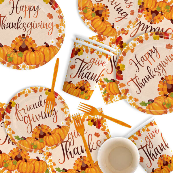 1 Set Thanksgiving Party Decoration & Tableware - Festa Favors