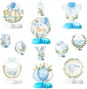 its a boy baby shower honeycomb centrepieces